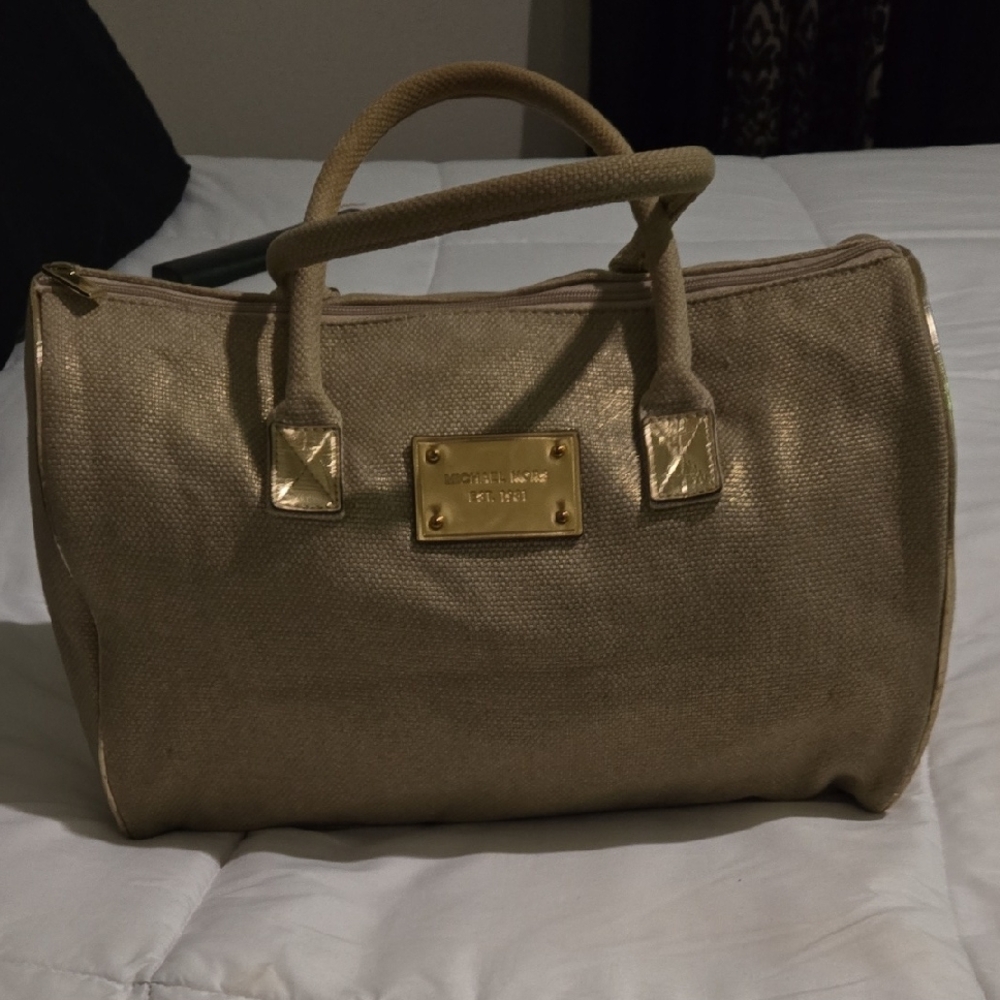Michael Kors Oversized Gold Tone Satchel Bag